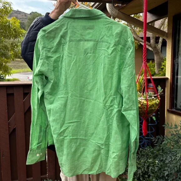 ALESSANDRO GHERARDESCHI Dress Shirt XL Green woven in paisley design long sleeve - Picture 2 of 10